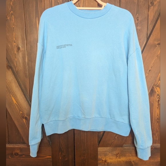 Pangaia Grade Sky Blue Crew Neck Recycled Organic Cotton Sweatshirt Size Small - Picture 3 of 8